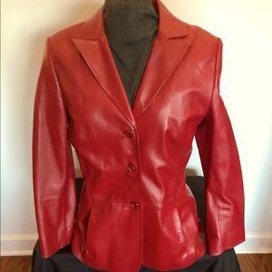 Vintage ladies red Pendleton leather jacket size small pockets